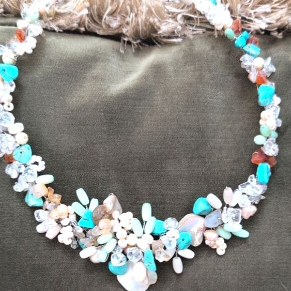 Elegant Hand Crafted 18" Multicolor Coastal Beaded Necklace - Picture 8 of 9